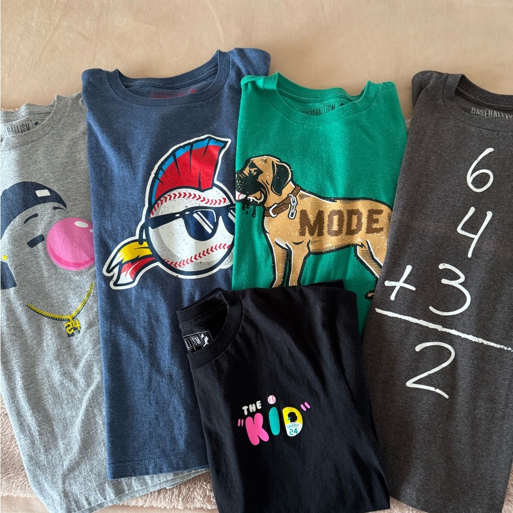 Baseballism brand lot of 5 t-shirts size M